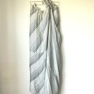 Reiss One-Shoulder Striped Dress in White and Black